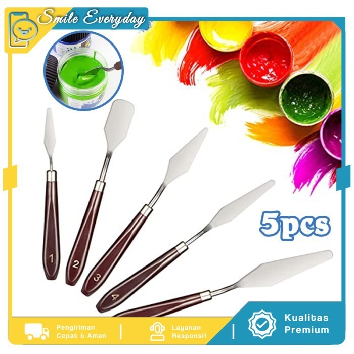 

Seka - Pisau Palet/Pisau Palet Lukis/Stainless Paint Knife 5Pcs Mt