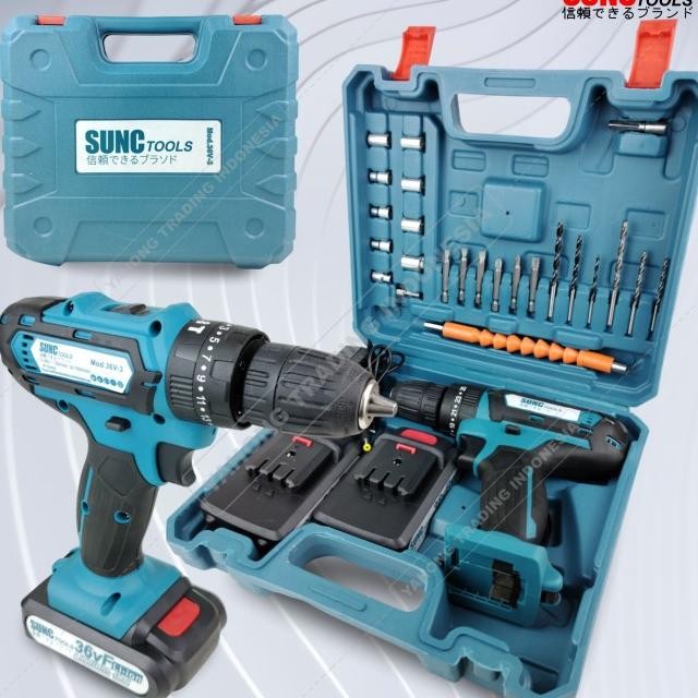 Cordless Drill Sunc Tools 36V Mesin Bor Baterai