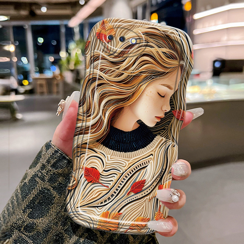 Casing Hp Untuk OPPO A5 A3s A12E Realme C1 Case Casing HP Kesing perempuan gelombang besar Softcase 