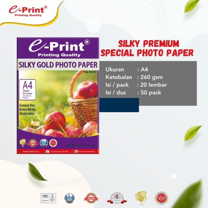

Kertas Foto e-Print Silky 260 gsm