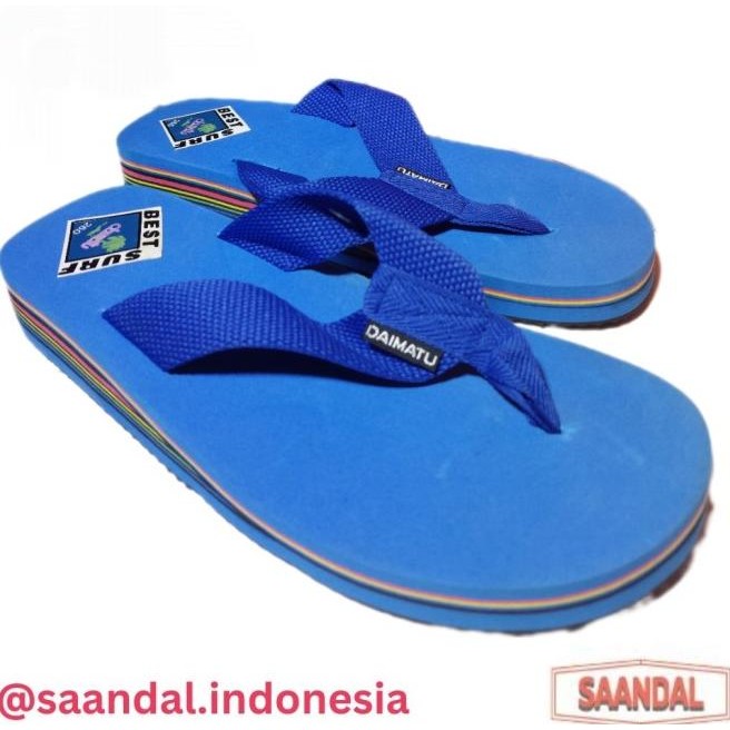 Sandal Jepit Karet Tebal Retro Daimatu Best Surf Pria Wanita Anak