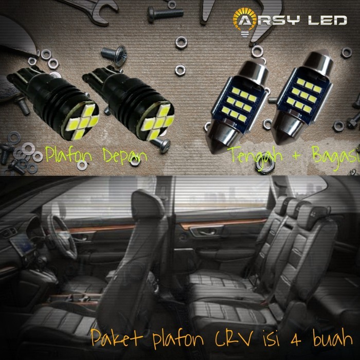 Lampu Plafon Kabin LED Mobil CR-V CRV Gen 4 Gen 5 isi 4 Ultimate