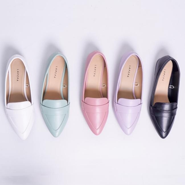 Lapepa Titian Sepatu Flat Wanita Casual Sepatu Kerja Flatshoes Lancip
