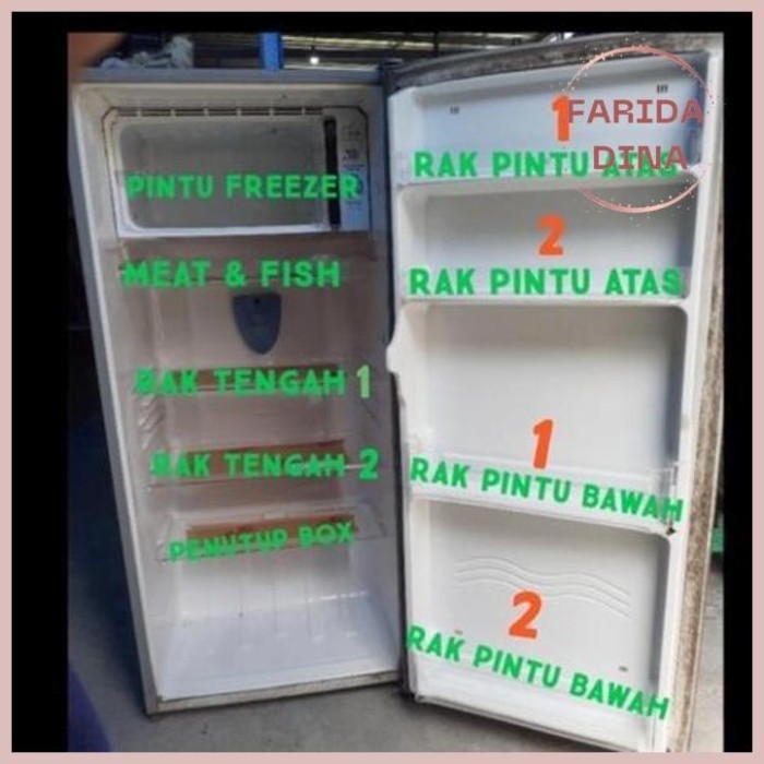 RAK KULKAS SHARP 1 PINTU TIPE LEMON (LOVES) PINTU FREEZER CHILLER RAK