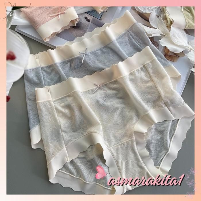 CELANA DALAM SEXY BIG SIZE SEAMLESS TRANSPARAN MID WAIST LEMBUT CD WANITA C BY ASMARA KITA MENAKJUBK