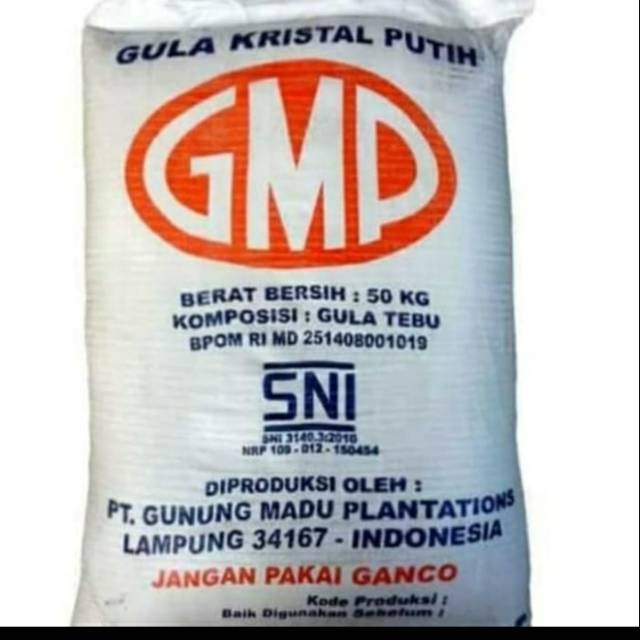 

GULA PASIR GMP 50 kg, UNTUK PENGIRIMAN GOJEK OR GRAB