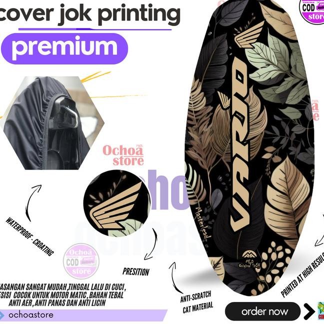 Cover Seat / Sarung Jok Motor Print Anti Kucing Cover Jok Printing Anti Air Motor Honda Vario 125 15