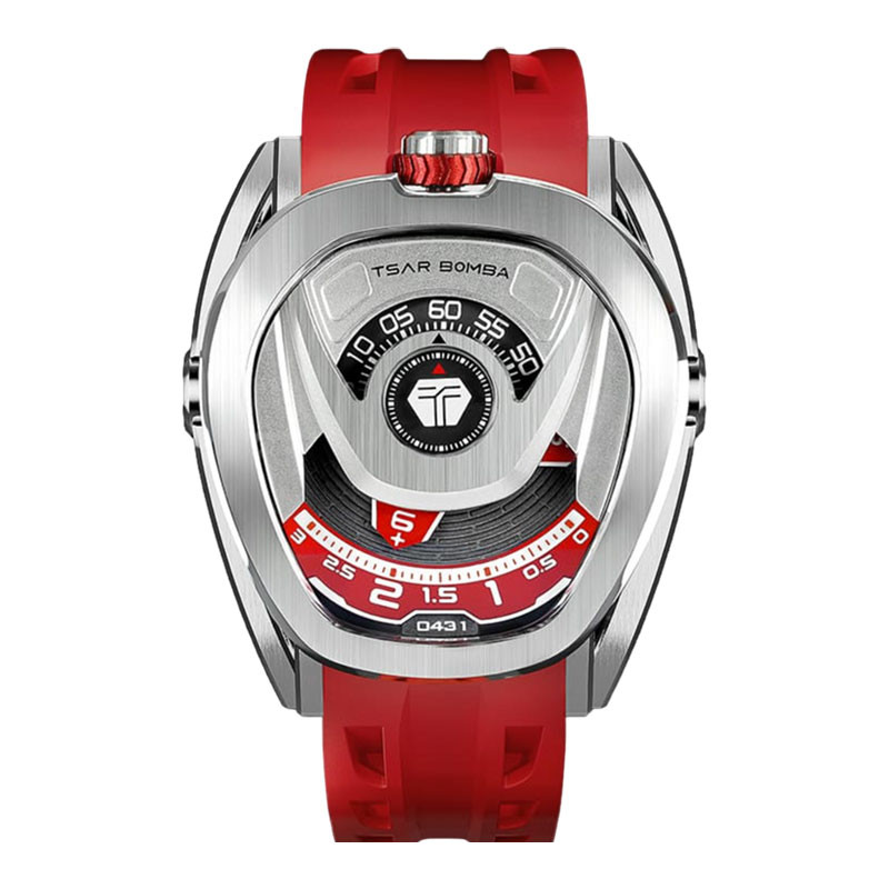 [PRJ] Jam Tangan Pria Tsar Bomba Reactor TB8213A-04 Interchangeable Automatic Red Rubber Strap