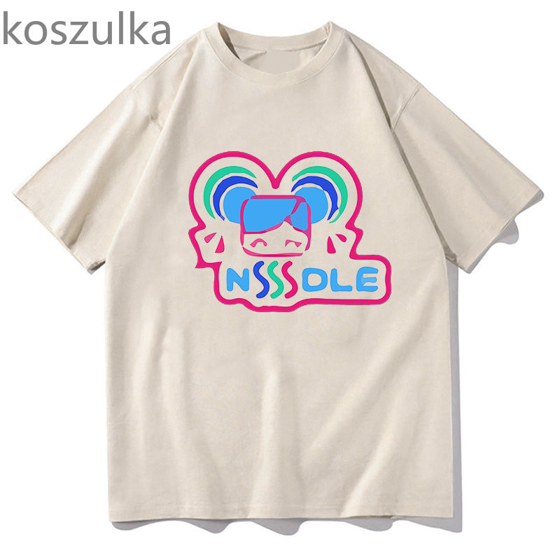 Glitchpop Nssol Lucu Valorant T-Shirt untuk Pria Wanita Surprised Penguin Katun Murni Musim Panas Pe