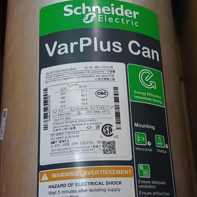 Ready Kapasitor Bank Schneider 50Kvar Heavy Duty Blrch500A000B40 Original