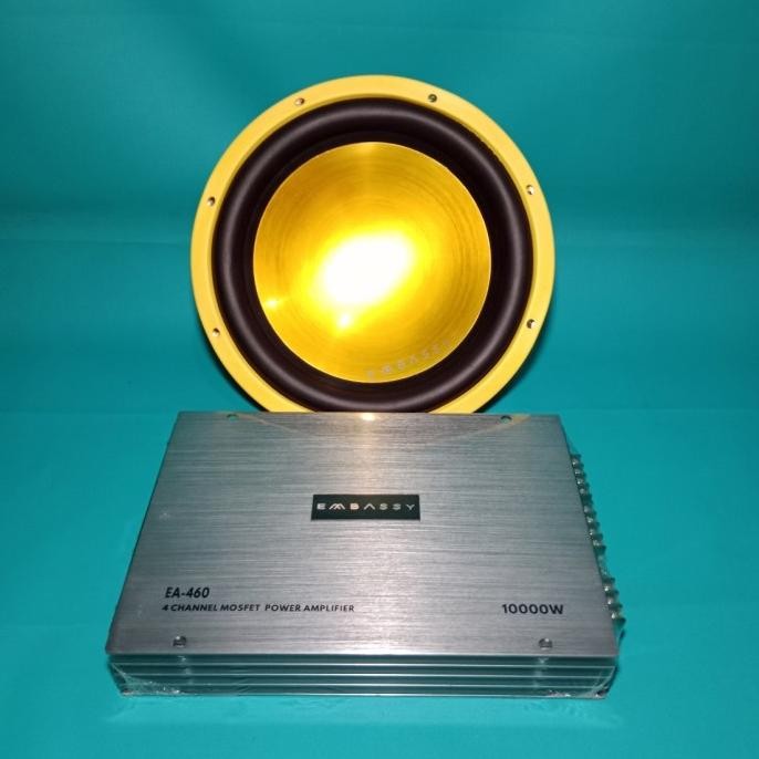Dijual Power Embassy Ea-460 4Channel & Subwoofer Embassy Ey-128Bl 1000Watt 12" Audio Mobil