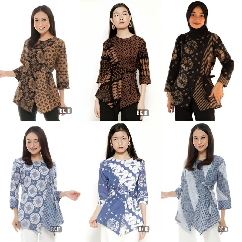 Baju Batik Wanita BAJU BATIK WANITA MODERN MONALISA GENES M,L,XL asli PEKALONGAN jumputan