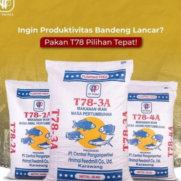 Pakan Pelet Ikan "Turbo T78-4A" Gurame,Nila Full 1 Karung 30 Kg