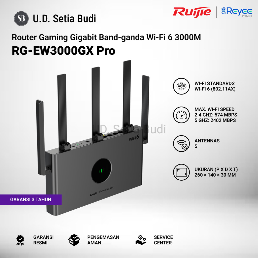 Ruijie Reyee RG-EW3000GX PRO Router Gaming Gigabit Band-ganda Wi-Fi 6 3000M RG-EW3000GX PRO
