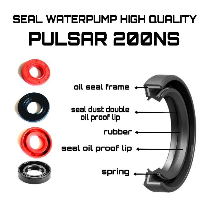 SEAL WATERPUMP PULSAR 200NS WATER PUMP 200 NS HIGH QUALITY DOUBLE LIP