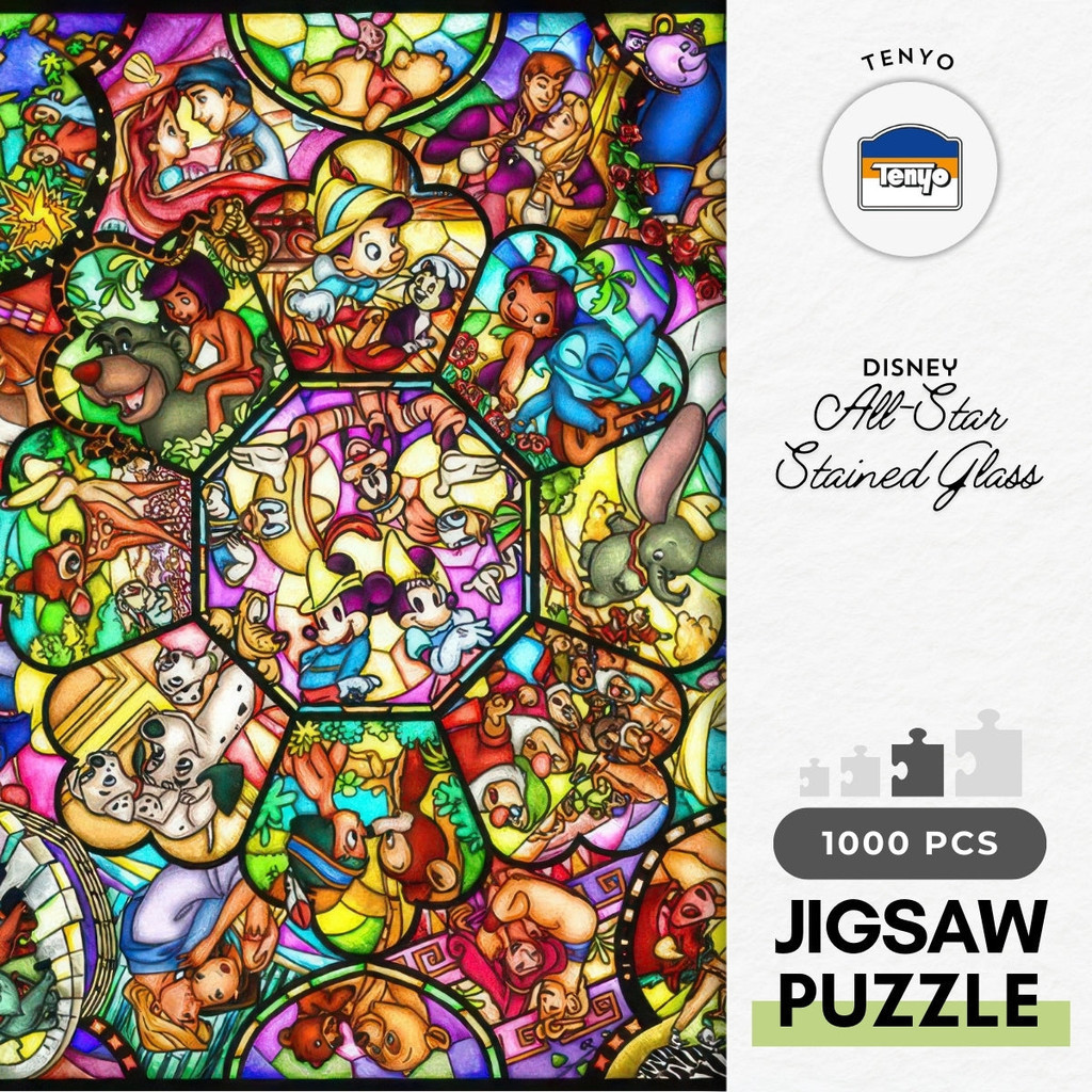 Tenyo DS-1000-764 Disney - All-Star Stained Art Jigsaw Puzzle