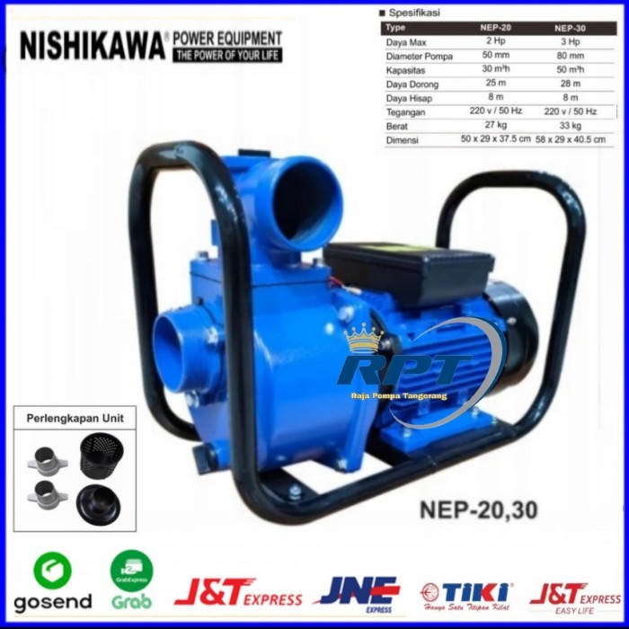 Pompa Air Alkon 2 Inch Listrik Nishikawa NEP-20 Electrik Water Pump
