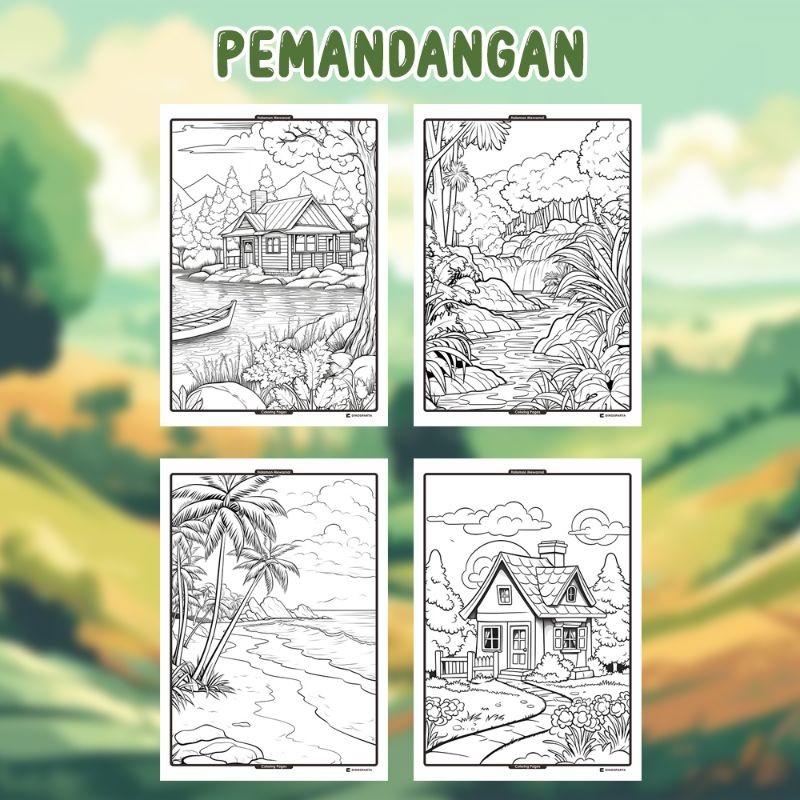 

Gambar Mewarnai PEMANDANGAN Isi 20 Lembar Kertas BC Tebal