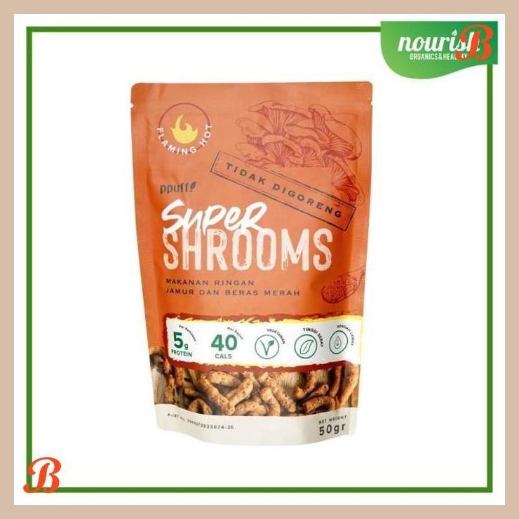 

| NN | PPUFF SUPERSHROOMS SNACK JAMUR DAN BERAS MERAH ( FLAMING HOT ) 50G