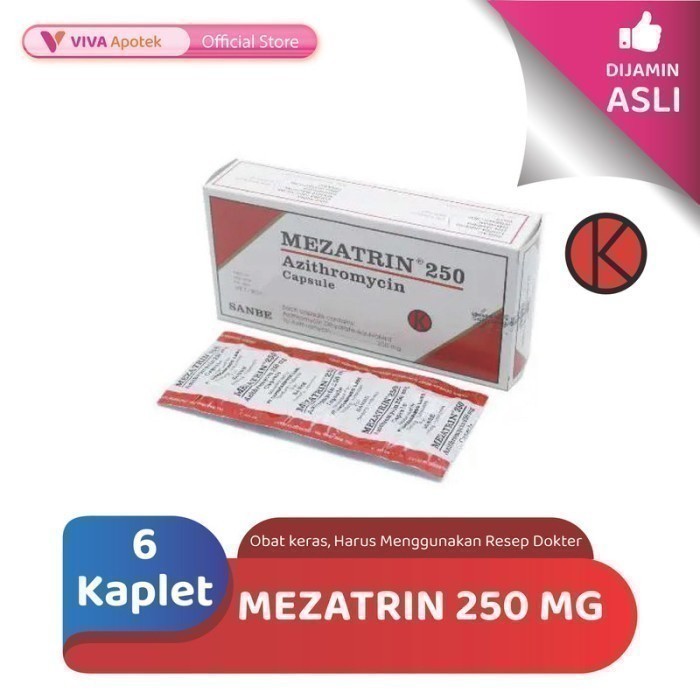 Mezatrin 250 mg / Azithromycin / Antibiotik (6 Kaplet)