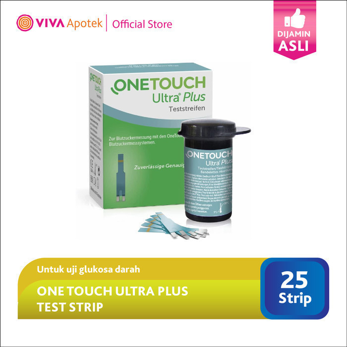 One Touch Ultra Plus Test Untuk Uji Glukosa Darah (25 Strip)