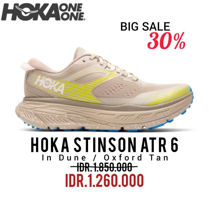 HOKA STINSON ATR 6 IN DUNE / OXFORD TAN RUNNING SHOES ORI