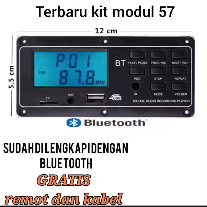 Kit Modul Mp3 Lcd Besar 12V Digital Player Bluetooth Terbatas