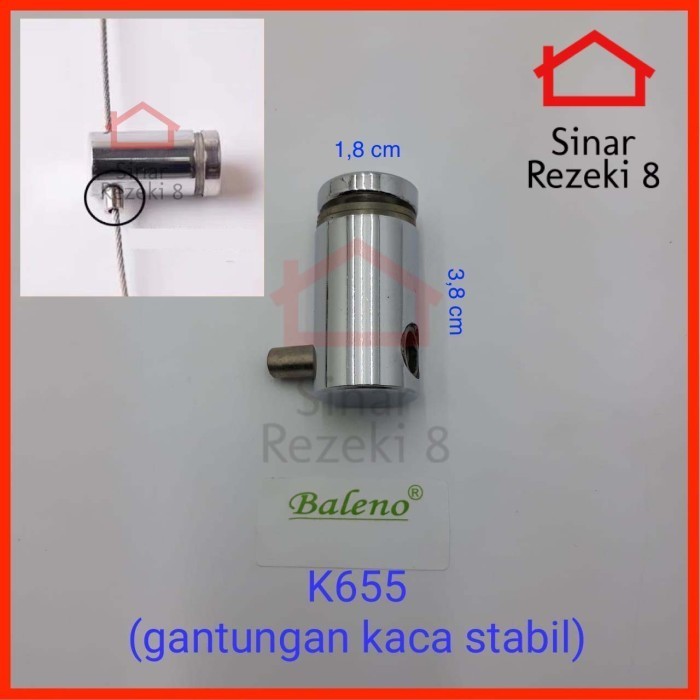 PROMO K655 GANTUNGAN KACA STABIL BRACKET RAK AMBALAN KAWAT SLING BAJA SELING