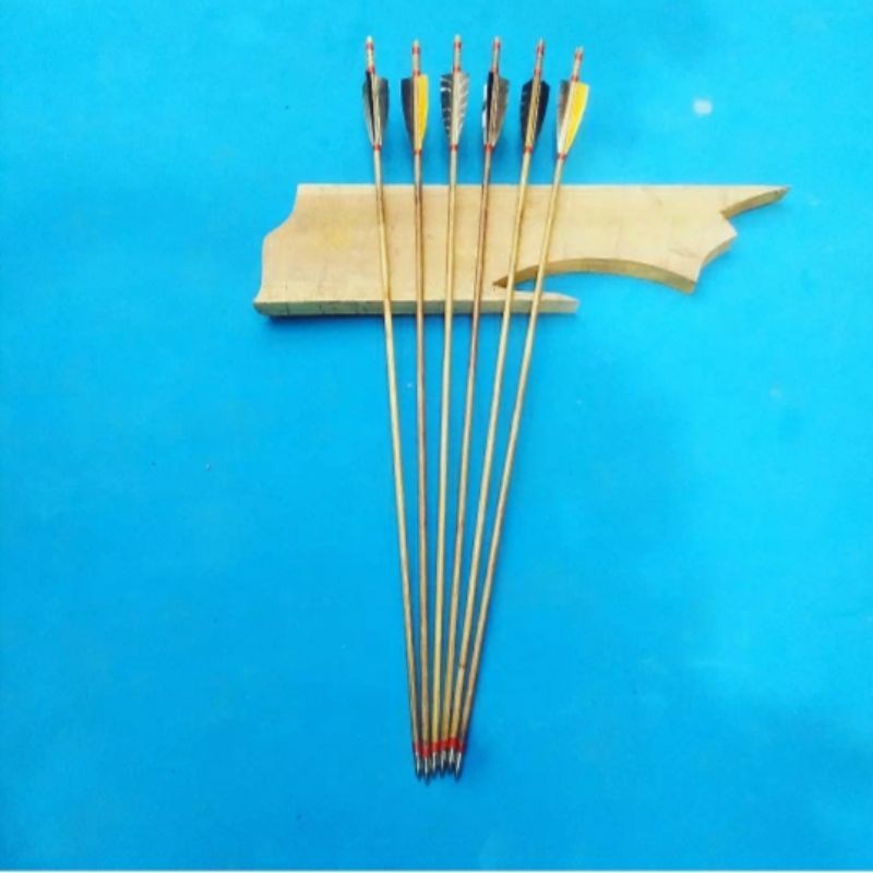 6 arrow jemparingan 5.7mm dan 6mm grade A bulu kalkun sortir berat seragam busur panah jemparing