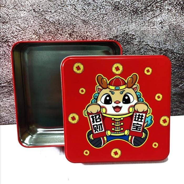 

Tin Kaleng Chinese New Year Square /Kotak Cookies Candy Imlek 17X5,5Cm Cod Dan Best Seller