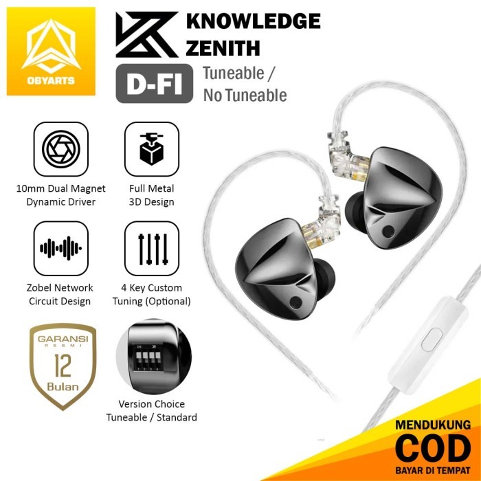 KZ D-Fi / Dfi Tuneable with Mic Tuneable / No In Ear Earphone Switch