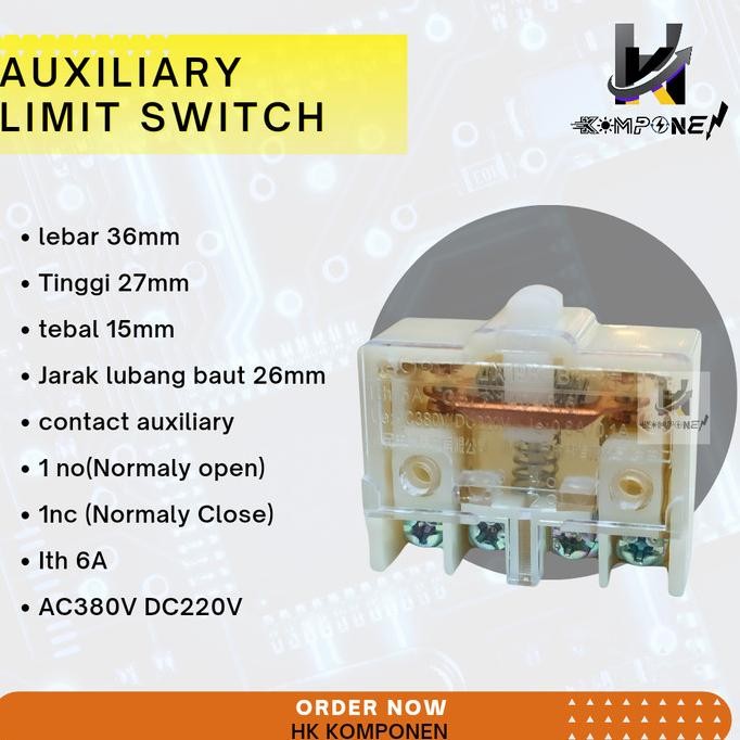 AUXILIARY LIMIT SWITCH 1 NO 1 NC / KONTAK BANTU LIMIT SWITCH PROMO
