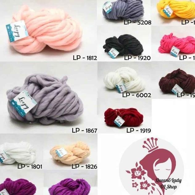 Benang Wool Wol Rajut Jahit Knitted Ekstra Tebal Loopy Yarn Art Craft
