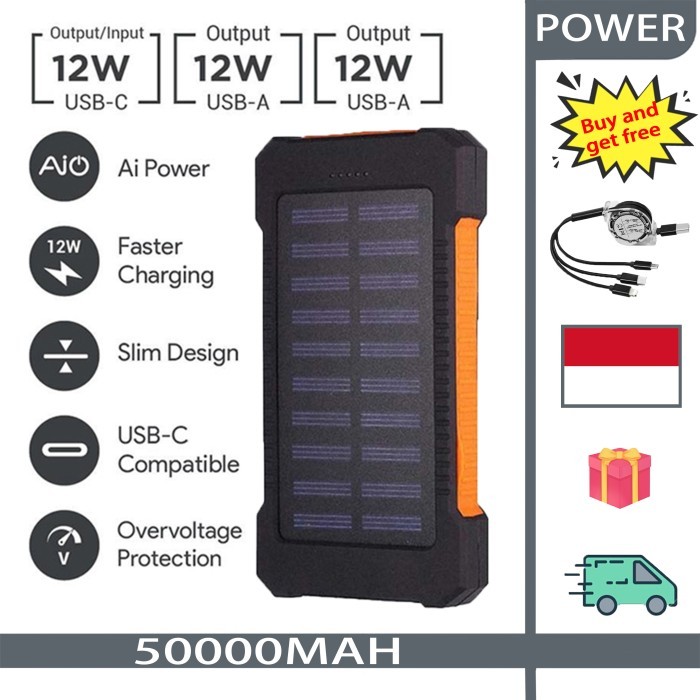 originality 50000MAH super large capacity solar power charging bank