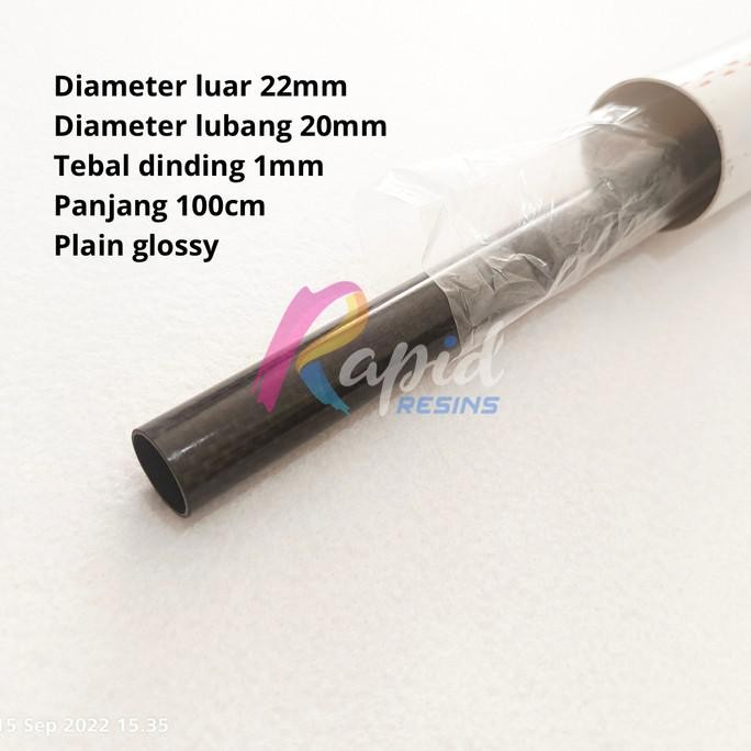 Pipa Carbon Tube 22 X 20 X 1000 Mm Tabung Serat Karbon 3K Od 22 Id 20 Premium