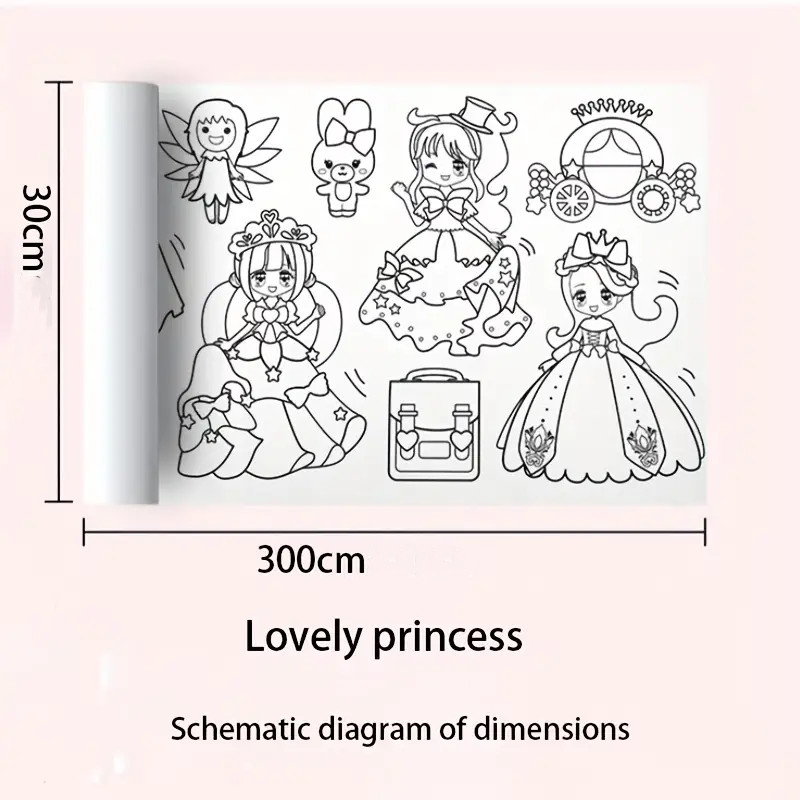 

Sedang PROMO | ertas Mewarnai Tempel Dinding Drawing Paper Roll 3M Lovely Princess - White | A850