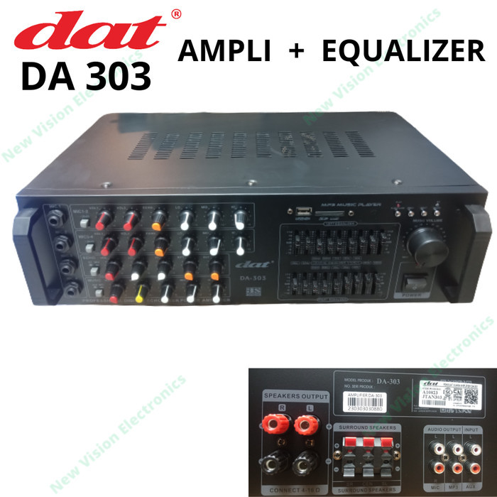 Amplifier Dat DA-303 Original Ampli Power Equalizer Mixer Karaoke
