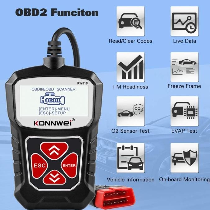 Konnwei Kw310 Alat Scanner Diagnostik Mobil Universal Profesional