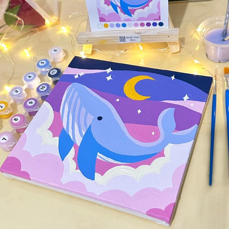 

tg-342 Paint by Numbers KIT - Whale Series 20x20cm - PAINTING KIT DIY Hemat