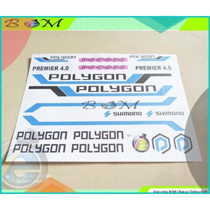 striping stiker decal transparan sepeda polygon premier 4 hitam biru