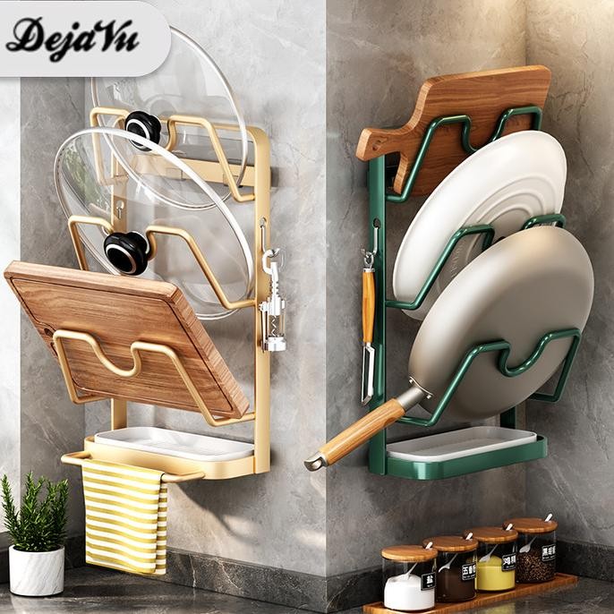 DEJAVU Rak Dapur Gantung Stainless Rak Tutup Panci Susun HRM163 HF56