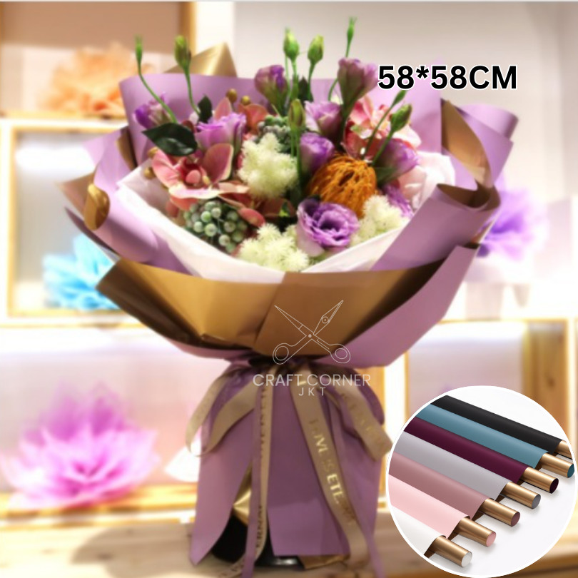 

[PACK] Cello double Gold / Cello Florist Buket Bunga / Bungkus Kertas Kado