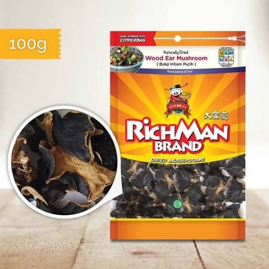 

Bya - Richman Brand Bokji Hitam Putih 100 Gr/Wood Ear Mushroom