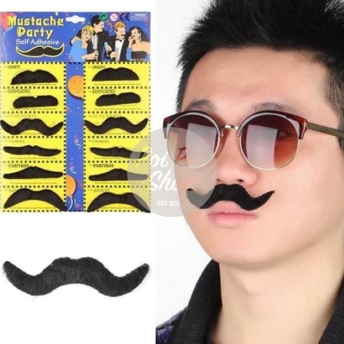 best seller] Kumis Palsu Set Brewok Brengos Cosplay Halloween Alis Wig Penyamaran