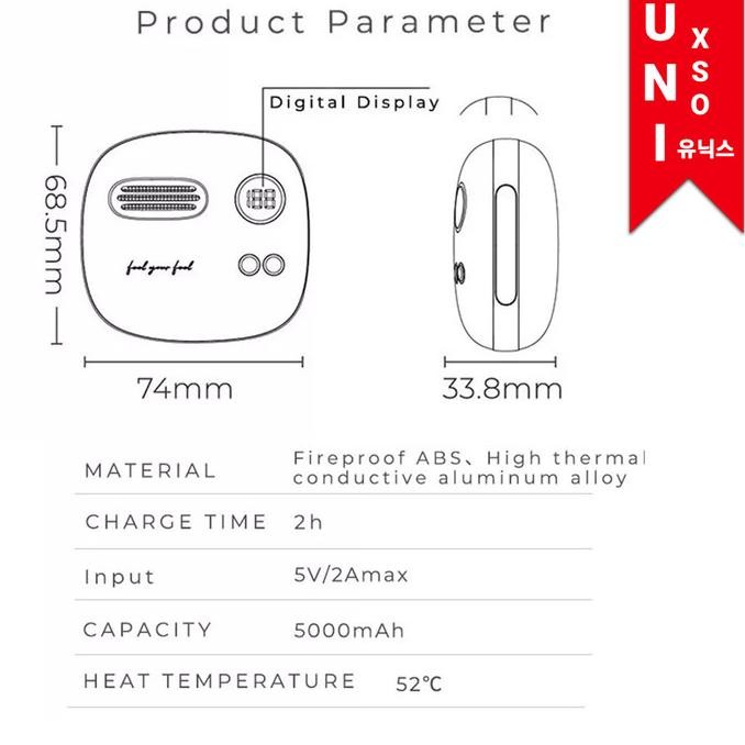 Unixso Retro Power Bank 5000 mah + Portable Travel Hand Warmer [terbaik]