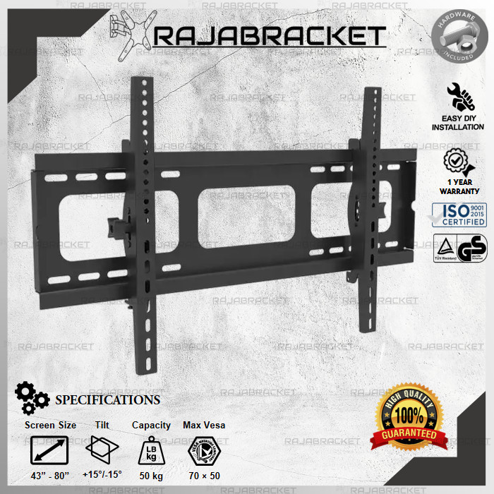 Cuci Gudang Braket Bracket Tv 80 75 70 65 60 55 50 49 43 40 Inch Premium Universal