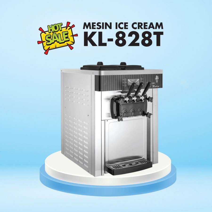 Mesin Es Krim 3 Tuas Soft Ice Cream Machine Es Cream KL-828T