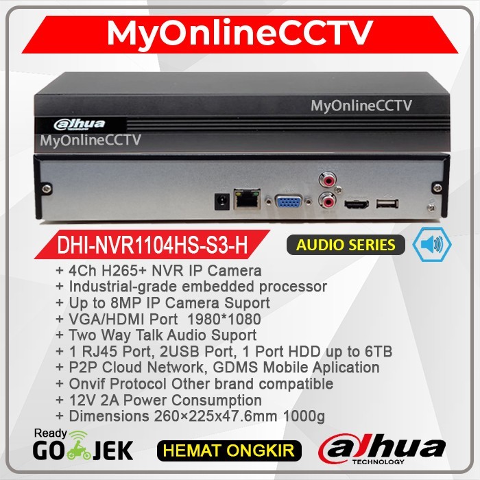 Termurah Nvr1104Hs-S3/H Nvr Ip Camera Cctv 4Ch Dahua Bardi Hikvision
