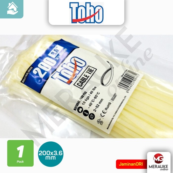 

Sale Toho Cable Ties / Kabel Tis Pengikat Putih 200X3.6Mm