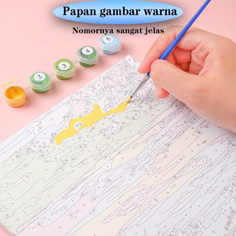

gha-65 Paint By Number 20x30cm DIY Paint Kit with Frame Digital Painting Landscape Cartoon Anime Series Termurah